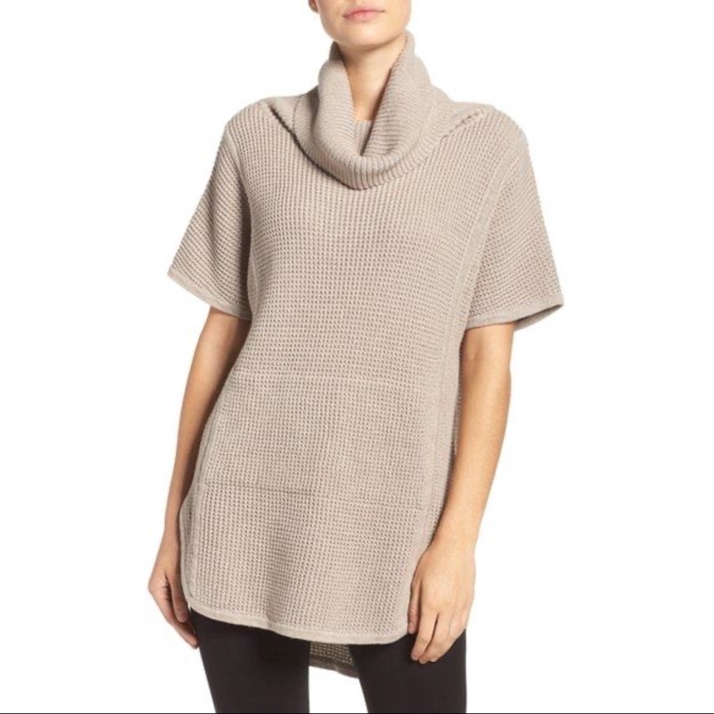 Ugg Selby Taupe Short Sleeve Turtleneck Sweater